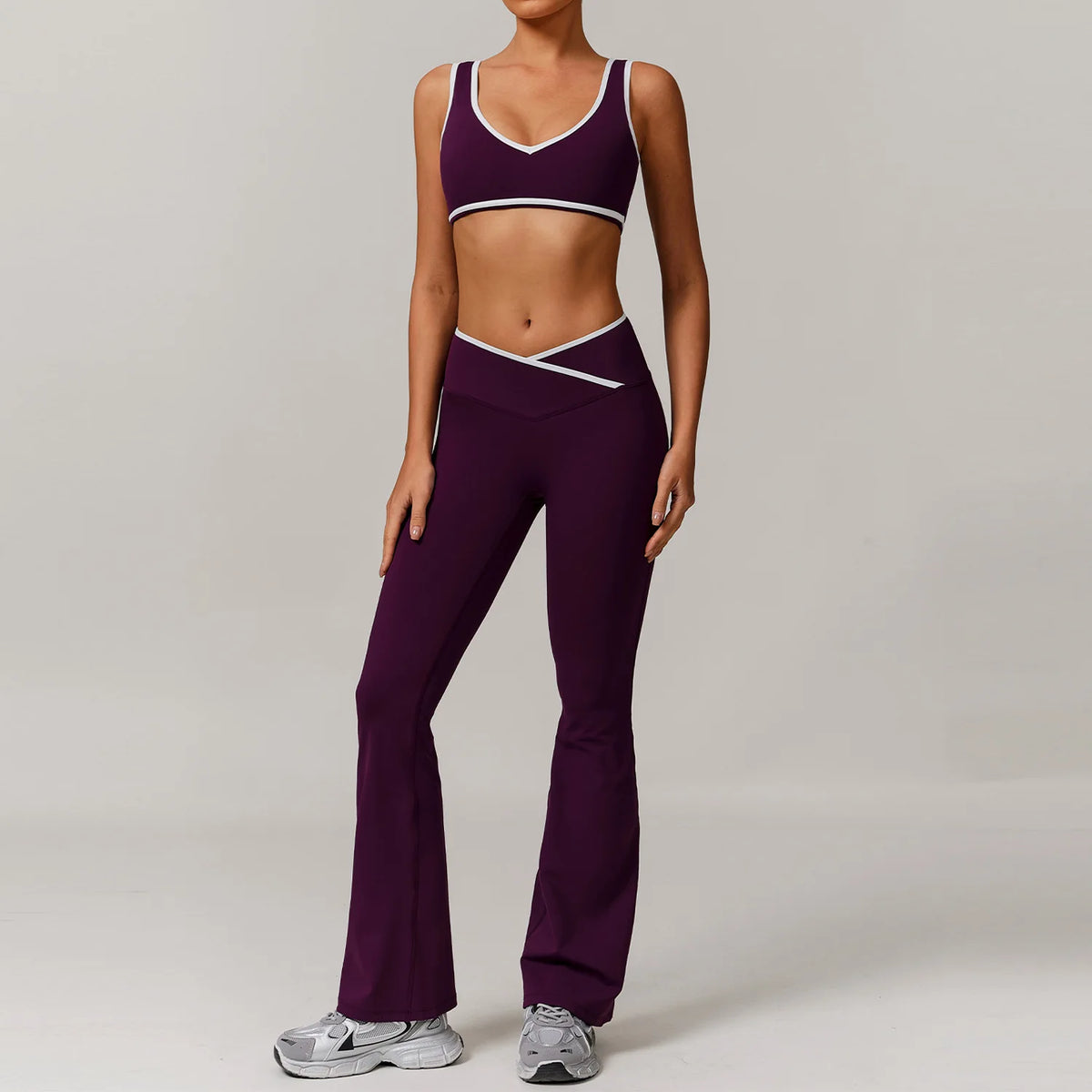 Women Gym Clothes Yoga Suits High Waist Two Piece Set Gym Leggings Yoga Sportswear Fitness Vest Crop Top Tracksuits Sports Bra