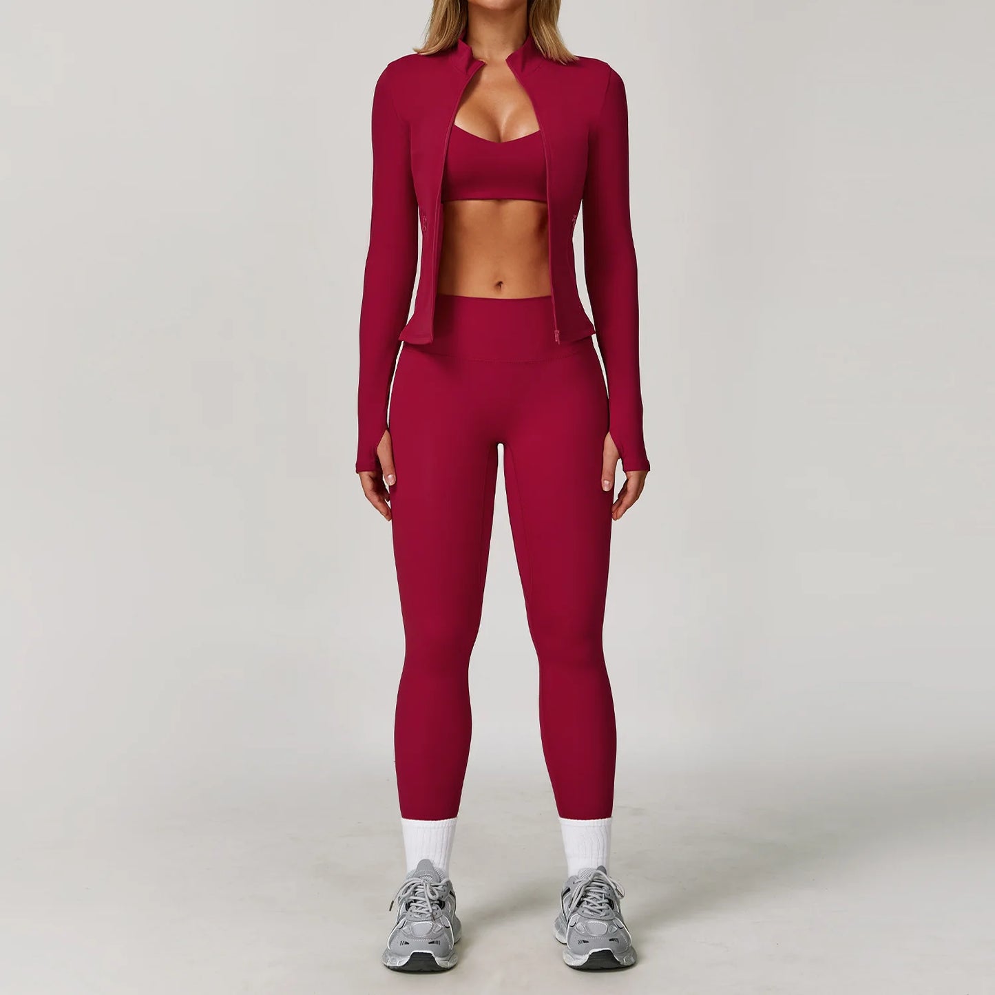 2/3PCS Yoga Suit Sports Set Gym Set Women Tracksuit Running Workout Clothes Long Sleeve Sports Bra Athletic Wear Yoga Clothing