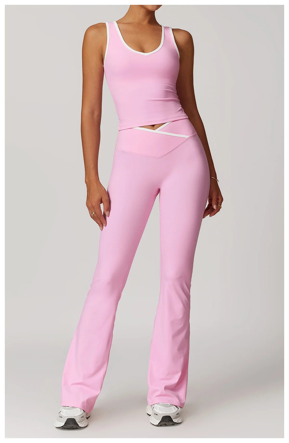 Women Gym Clothes Yoga Suits High Waist Two Piece Set Gym Leggings Yoga Sportswear Fitness Vest Crop Top Tracksuits Sports Bra